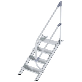 MUNK Alu-Treppe 45 Grad 4 Stufen B 600 mm lichte Höhe 830 mm Ausladung 1058 mm