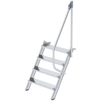 MUNK Alu-Treppe 60 Grad 4 Stufen B 800 mm lichte Höhe 970 mm Ausladung 811 mm