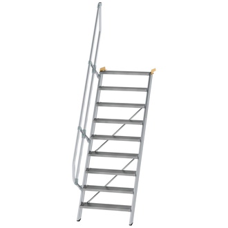 MUNK Alu-Treppe 60 Grad 4 Stufen B 600 mm lichte Höhe 970 mm Ausladung 811 mm