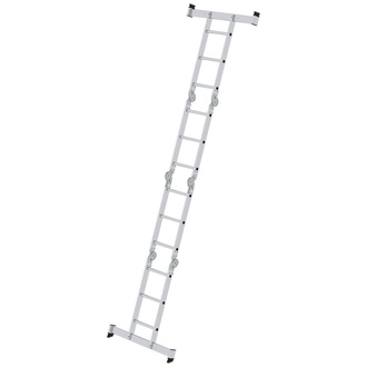 MUNK Alu-Vielzweckleiter 4x3 Sprossen Höhe als Bühne 0,99 m Arbeitshöhe bis 4,80 m