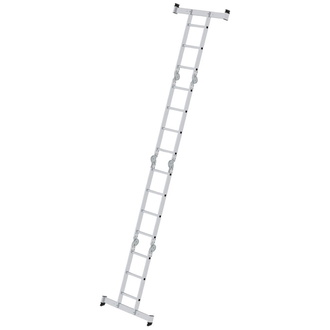 MUNK Alu-Vielzweckleiter 2x3 + 2x4 Sprossen Höhe als Bühne 0,99 m Arbeitshöhe bis 5,30 m