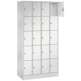 C+P Möbelsysteme Fächerschrank B900xT480xH1950 mm RAL 7035 4x5 Fächer B190 mm