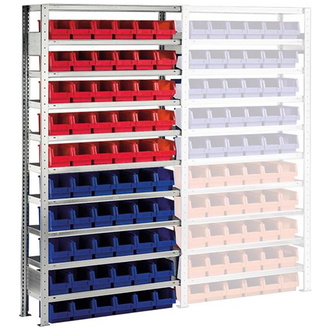 META-Regalbau Steckregal Meta-CLIP B1000xT300xH2000 mm Grundfeld 10 Böden vzk Fachlast 100kg 60 Kästen