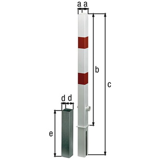 Absperrpfosten Passau 70x70 mm, Dreik. Einbet.