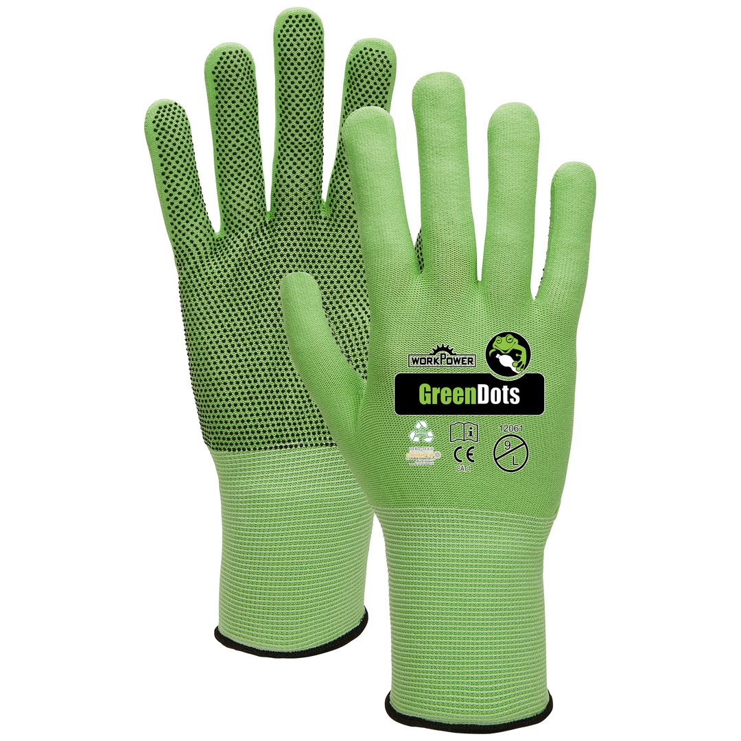 WorkPower RualTex Gartenhandschuh Green Dots Gr. 9 grün p5956402