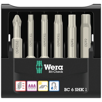 Wera Bit-Check 6 SHK 1 SB, 6-tlg.