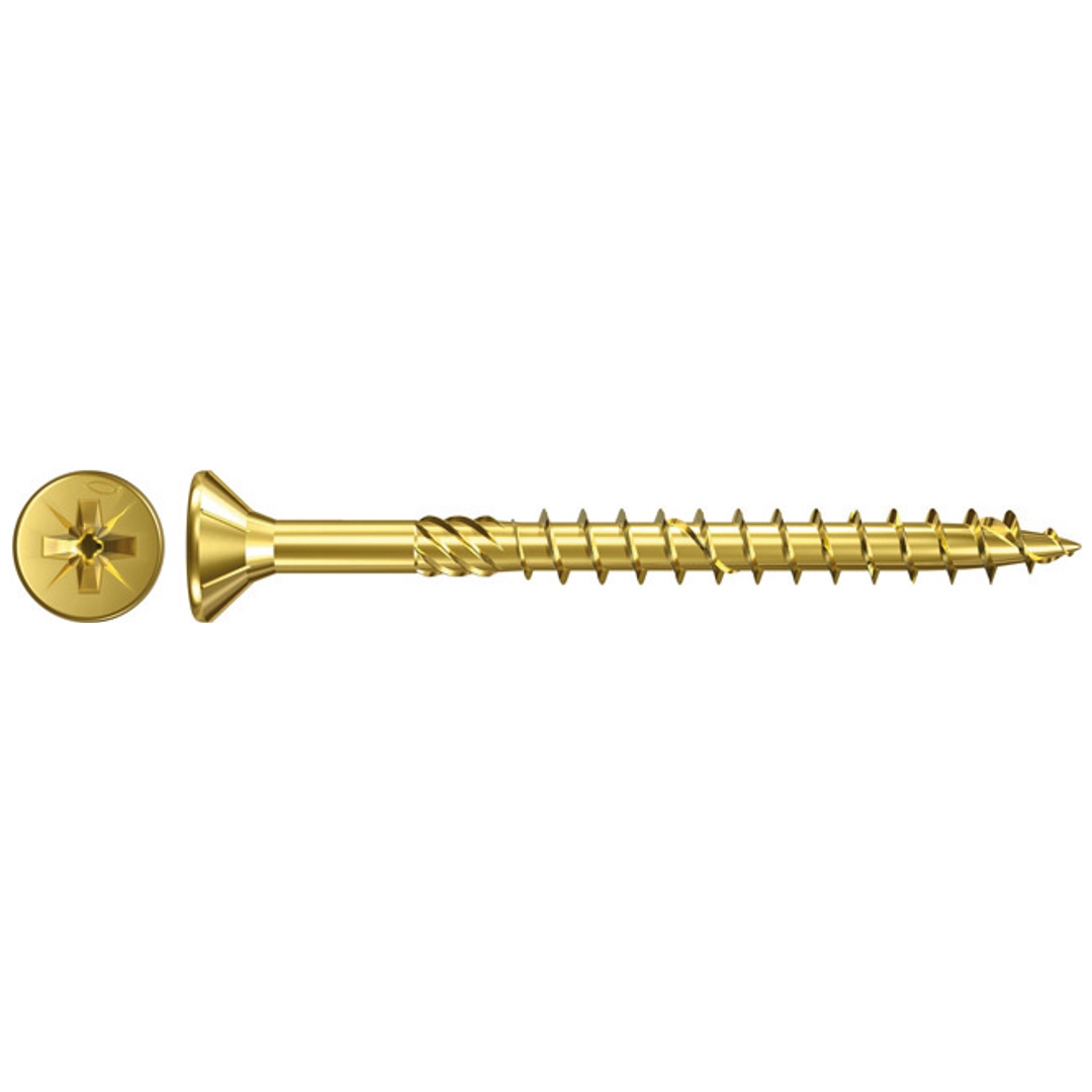 Fischer Power-Fast 5x90 Senkkopf Kreuzschlitz Pozidrive TG Stahl galvanisch verzinkt, gelb passiviert,