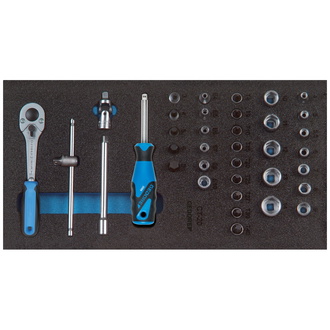 Gedore Steckschlüssel-Sortiment 1/4" in Check-Tool-Modul