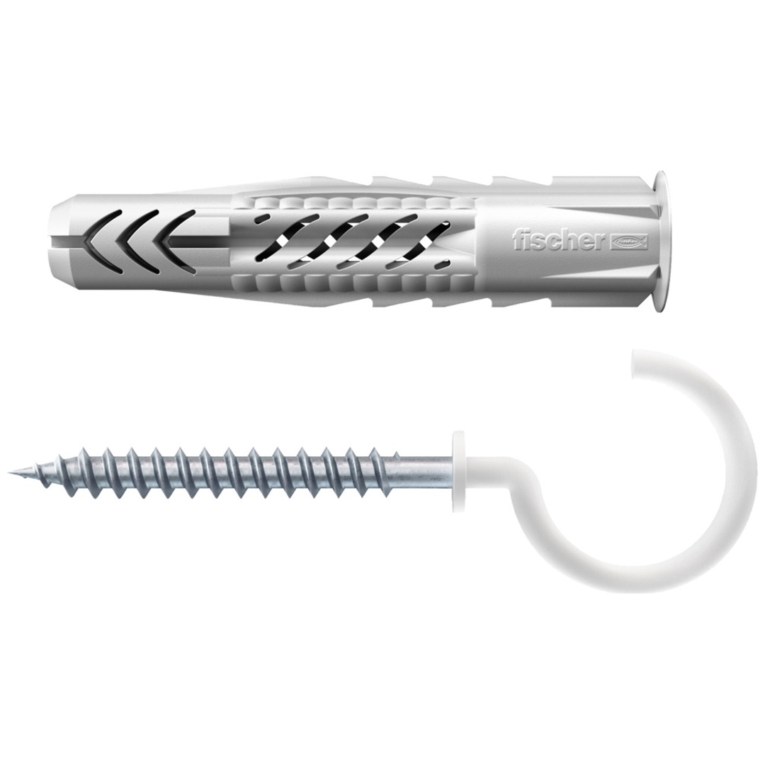 Fischer Universaldübel UX 8x50 RH N K (2) mit Rand und Rundhaken