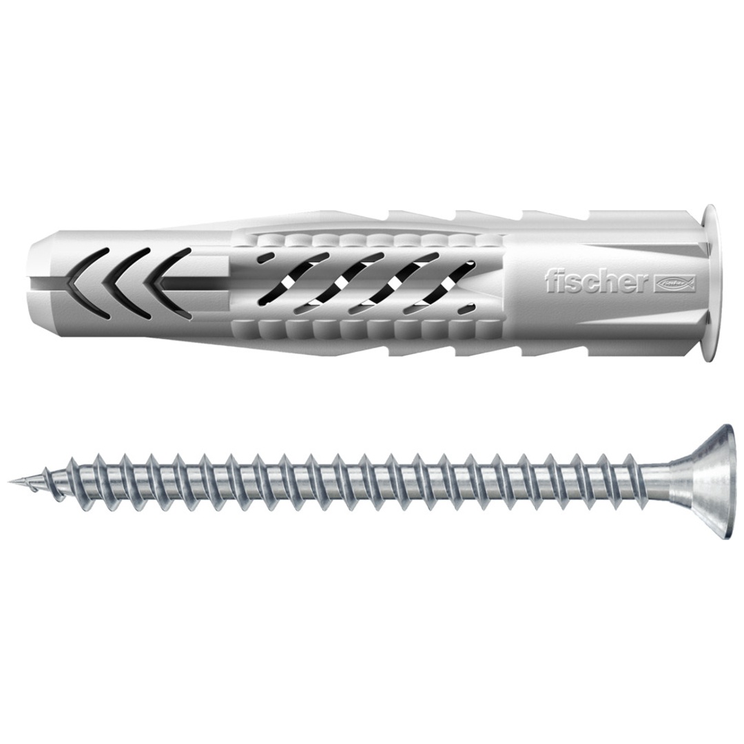 Fischer Universaldübel UX 6x35 R S K (10) mit Rand und Schraube