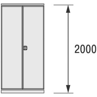 BITO Flügeltür 1000x2000 RAL7035 Set