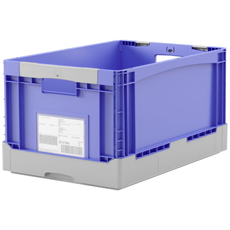 BITO Klappbox EQ 64281R blau Durchfassgriff Rippenboden