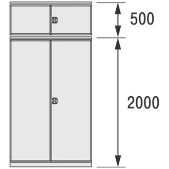 BITO Flügeltür 1300x2500 RAL7035 Set