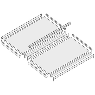 BITO Zusatzebene Set / Fachboden 1300x800 schräg/schräg 100kg Seit.Führung verzinkt