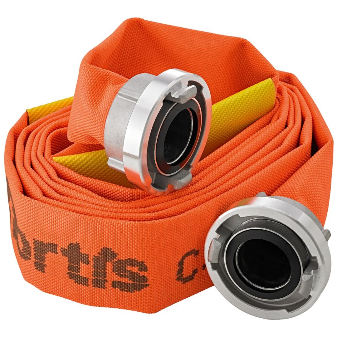 Fortis Bau-/Industrieflach schlauch, orange, C/52mm mit 2 Leckageschiebern, STORZ Kuppl. 10m