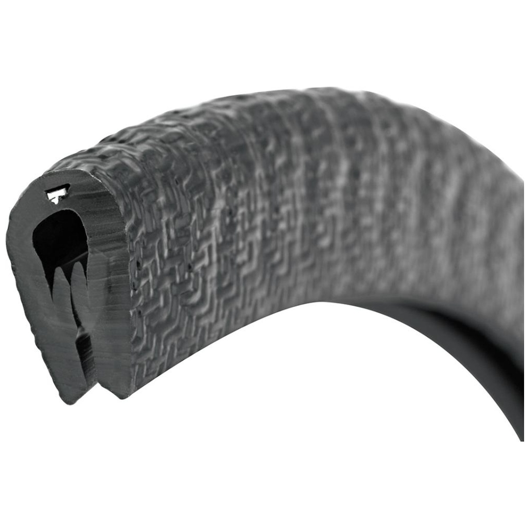 Fortis Kantenschutz flexibel rund, schwarz, 10x14,5mm, Klemmbereich 1,0-4,5mm, 10m