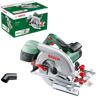 Bosch Handkreissäge PKS 66 A, incl. Sägeblatt, Parallelanschlag, Zubehör, Karton