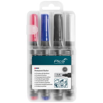 Pica Permanent Marker 1-4 mm, sortiert mit Instant-White