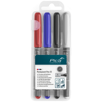 Pica Permanent Pen 1,0 mm, sortiert mit Instant-White-Pen