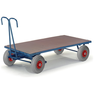 ROLLCART Handpritschenwagen ohne Bordwände, Ladefläche 1000x700 mm, Ladehöhe 410 mm, Vollgummirad