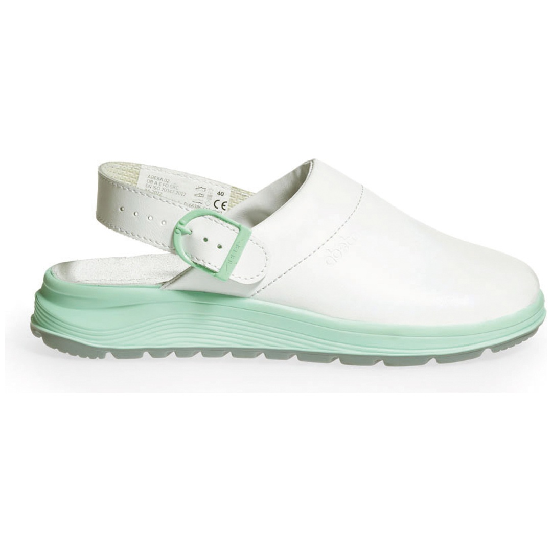 Abeba Active 85081 Active Clog weiß mit Schnalle Gr. 38