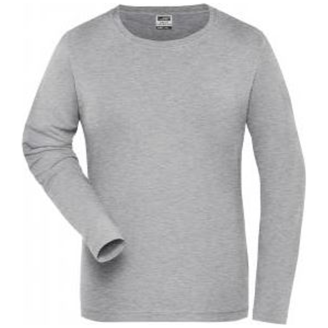 James & Nicholson Langarmshirt Damen JN1803 Gr. M grey-heather