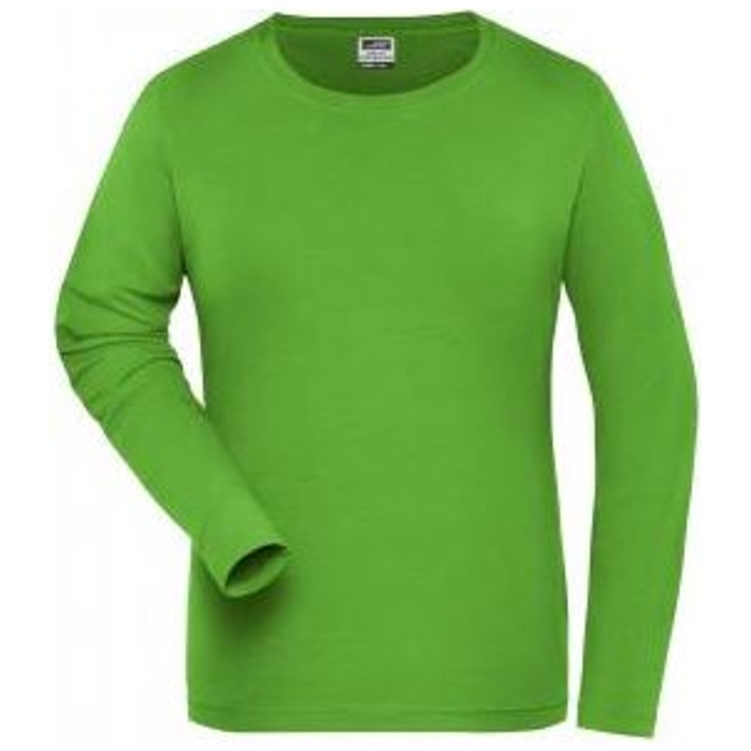 James & Nicholson Langarmshirt Damen JN1803 Gr. S lime-green