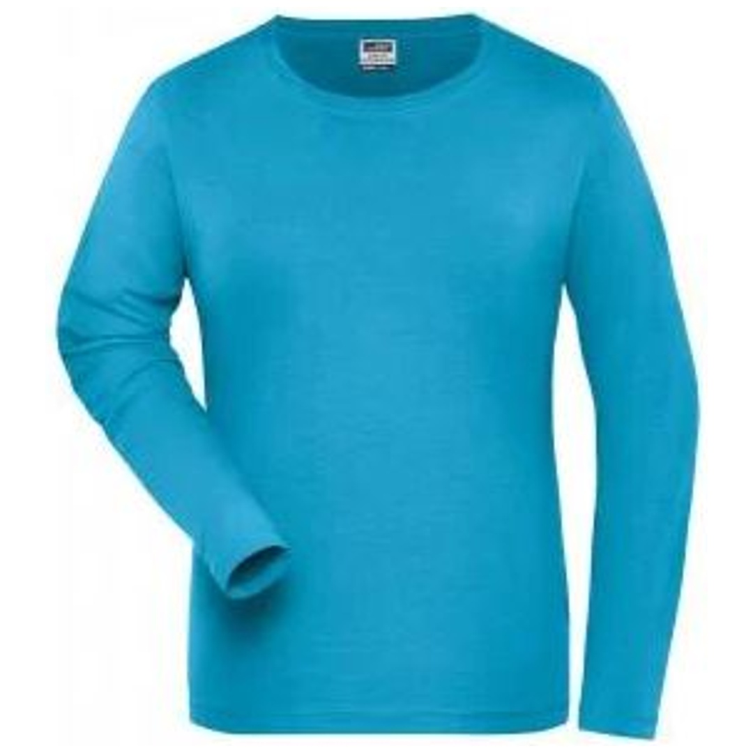 James & Nicholson Langarmshirt Damen JN1803 Gr. M turquoise