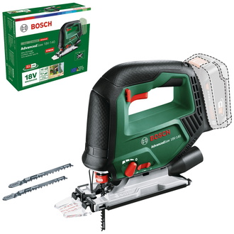 Bosch Akku-Stichsäge AdvancedSaw 18V-140, incl. Sägeblätter, Zubehör, Karton