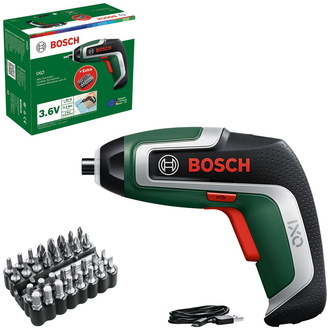 Bosch Akku-Schrauber IXO 7 Bit-Set + 32-tlg. Schrauberbit-Set, Karton