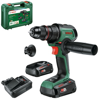 Bosch Akku-Bohrschrauber AdvancedDrill 18V-80 QuickSnap, incl. 2x Akku PBA 2,5 Ah, Ladegerät, 2x Aufsatz, Zubehör, Tragekoffer