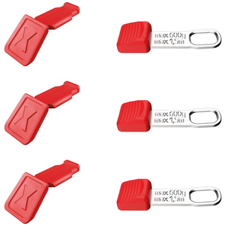 Knipex TetheredTool Clips + ColorCode Clips rot, je 3 Stück 122 mm