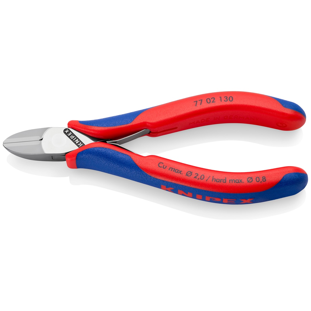 Knipex Elektronik-Seitenschneider mit Mehrkomponenten-Hüllen 130 mm, Art.Nr. 77 02 130