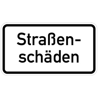 Verkehrszeichen - Straßenschäden, - 600x330x2 mm Aluminium 2 mm, reflektierend