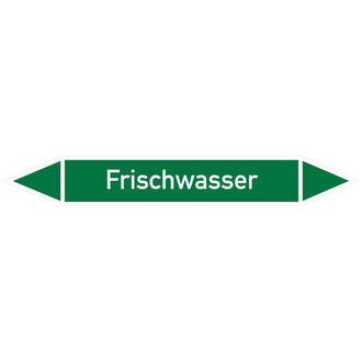 Rohrleitungsetikett, Frischwasser - 100x15 mm, Folie selbstklebend