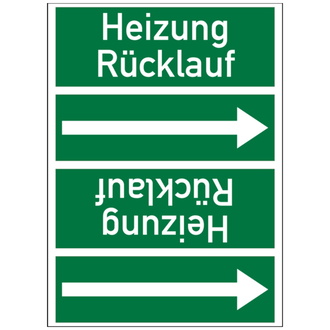 Rohrleitungsband, Heizung Rücklauf, Rolle = 33 m - 33000x90 mm, Folie selbstklebend