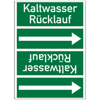 Rohrleitungsband, Kaltwasser Rücklauf, Rolle = 33 - 33000x90 mm, Folie selbstklebend