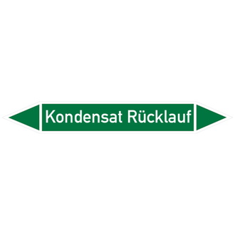 Rohrleitungsetikett, Kondensat Rücklauf - 100x15 mm, Folie selbstklebend