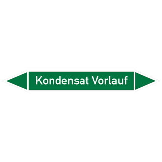 Rohrleitungsetikett, Kondensat Vorlauf - 100x15 mm, Folie selbstklebend