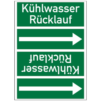 Rohrleitungsband, Kühlwasser Rücklauf, Rolle = 33 - 33000x90 mm, Folie selbstklebend