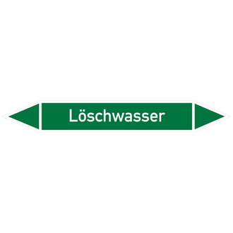 Rohrleitungsetikett, Löschwasser - 100x15 mm, Folie selbstklebend