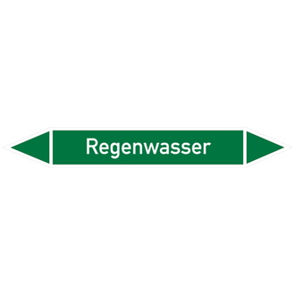 Rohrleitungsetikett, Regenwasser - 100x15 mm, Folie selbstklebend