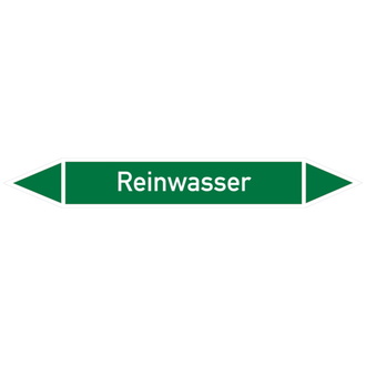 Rohrleitungsetikett, Reinwasser - 100x15 mm, Folie selbstklebend