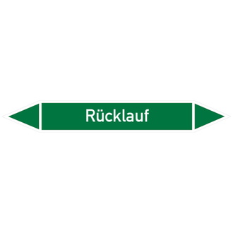 Rohrleitungsetikett, Rücklauf - 100x15 mm, Folie selbstklebend