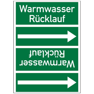 Rohrleitungsband, Warmwasser Rücklauf, Rolle = 33 - 33000x90 mm, Folie selbstklebend