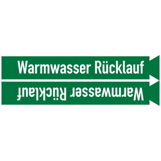 Rohrleitungsband, Warmwasser Rücklauf, Rolle = 33 - 33000x90 mm, Folie selbstklebend