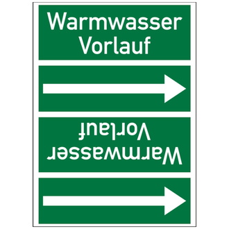 Rohrleitungsband, Warmwasser Vorlauf, Rolle = 33 - 33000x90 mm, Folie selbstklebend