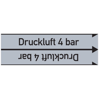 Rohrleitungsband, Druckluft 4 bar, Rolle = 33 m - 33000x90 mm, Folie selbstklebend