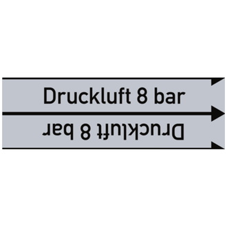 Rohrleitungsband, Druckluft 8 bar, Rolle = 33 m - 33000x90 mm, Folie selbstklebend