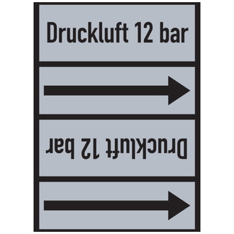 Rohrleitungsband, Druckluft 12 bar, Rolle = 33 m - 33000x90 mm, Folie selbstklebend